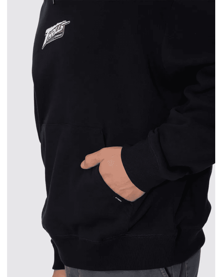 Heavy Voltage Slouch Pull On Cropped Hood - ThrillsTA26-267B-Black-S