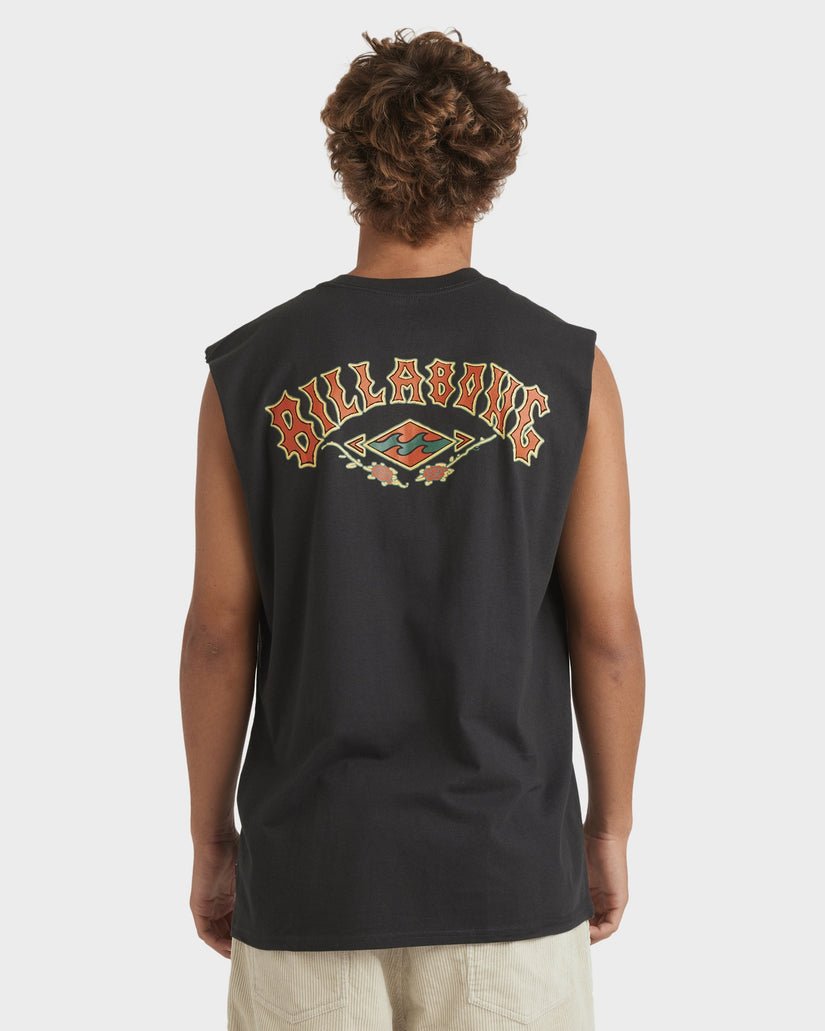 HERITAGE ARCH MUSCLE - Billabong24A373574 - Washed Black - XXL
