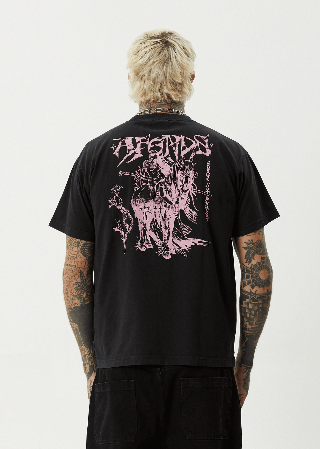 Horsey - Recycled Boxy Tee - AfendsM253012 - STONE BLACK - S