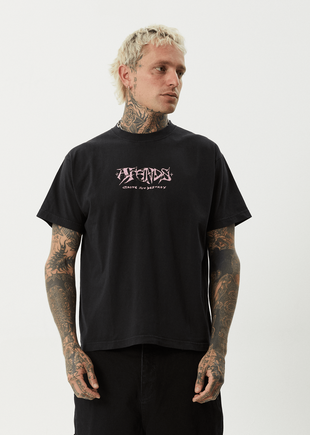 Horsey - Recycled Boxy Tee - AfendsM253012 - STONE BLACK - S