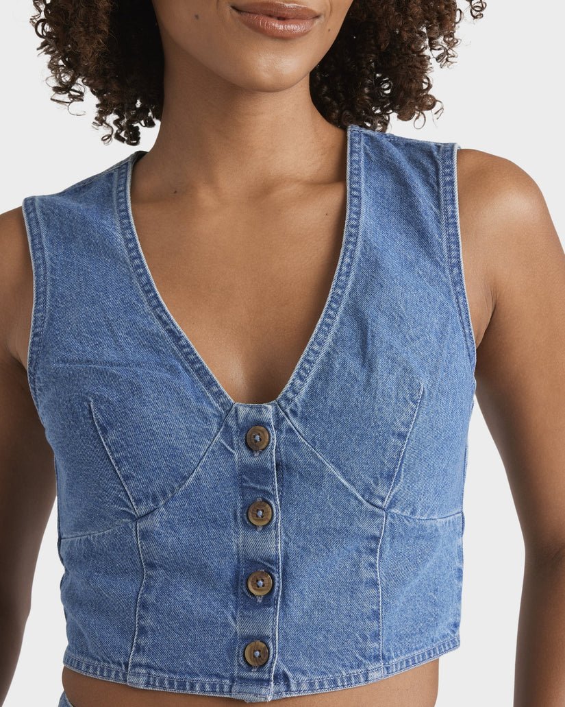 INDIGO SKIES TOP - Billabong24B043502 - Salt Washed - S/8