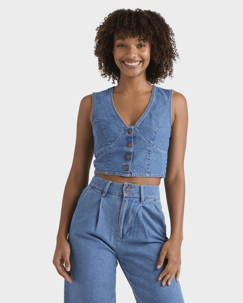 INDIGO SKIES TOP - Billabong24B043502 - Salt Washed - S/8