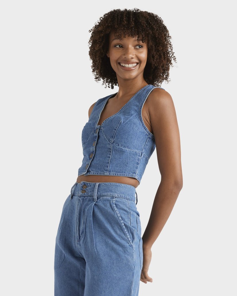 INDIGO SKIES TOP - Billabong24B043502 - Salt Washed - S/8