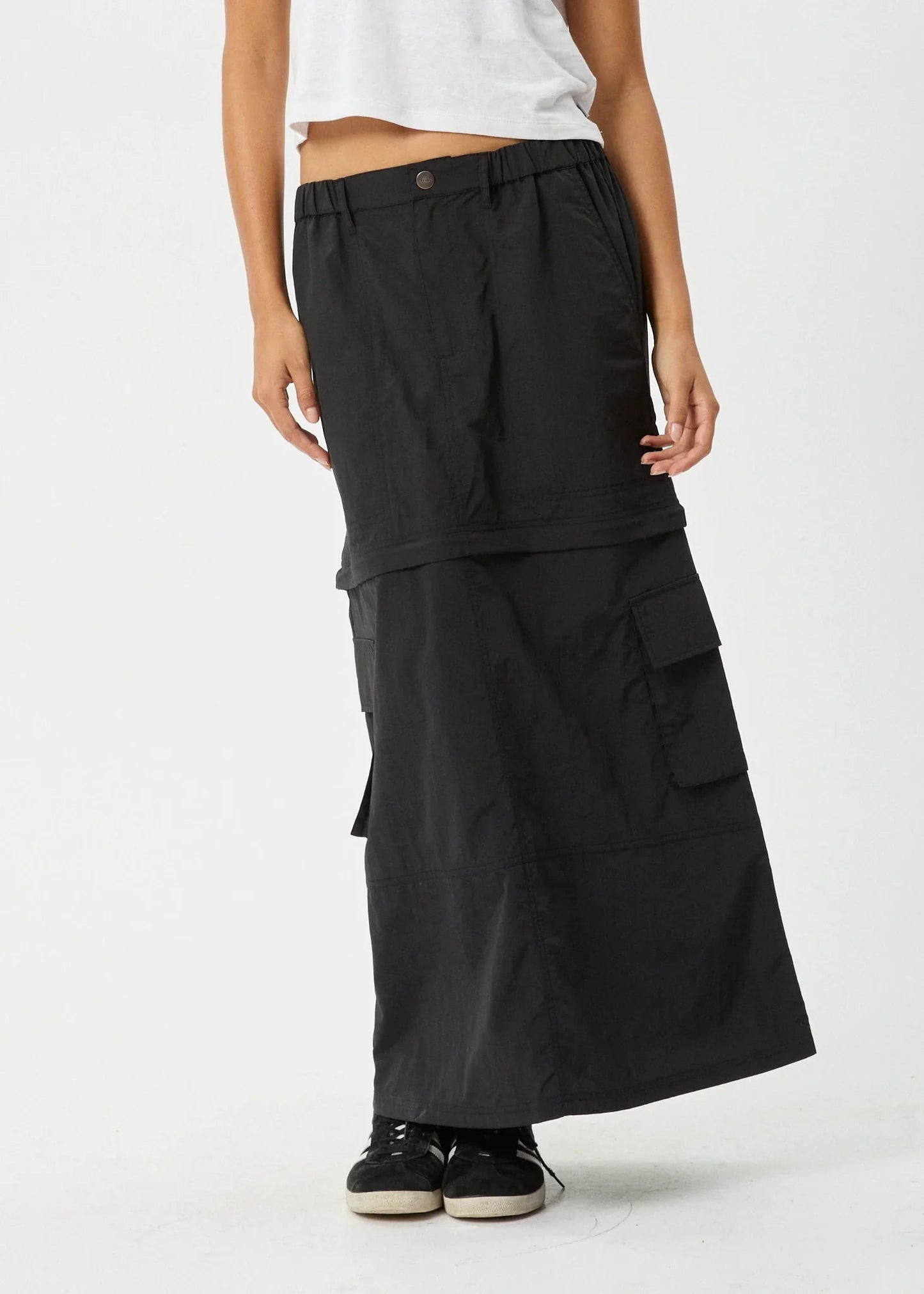 Instinct Recycled Zip Off Maxi Skirt - Afendsw242905 - blk - Black - L