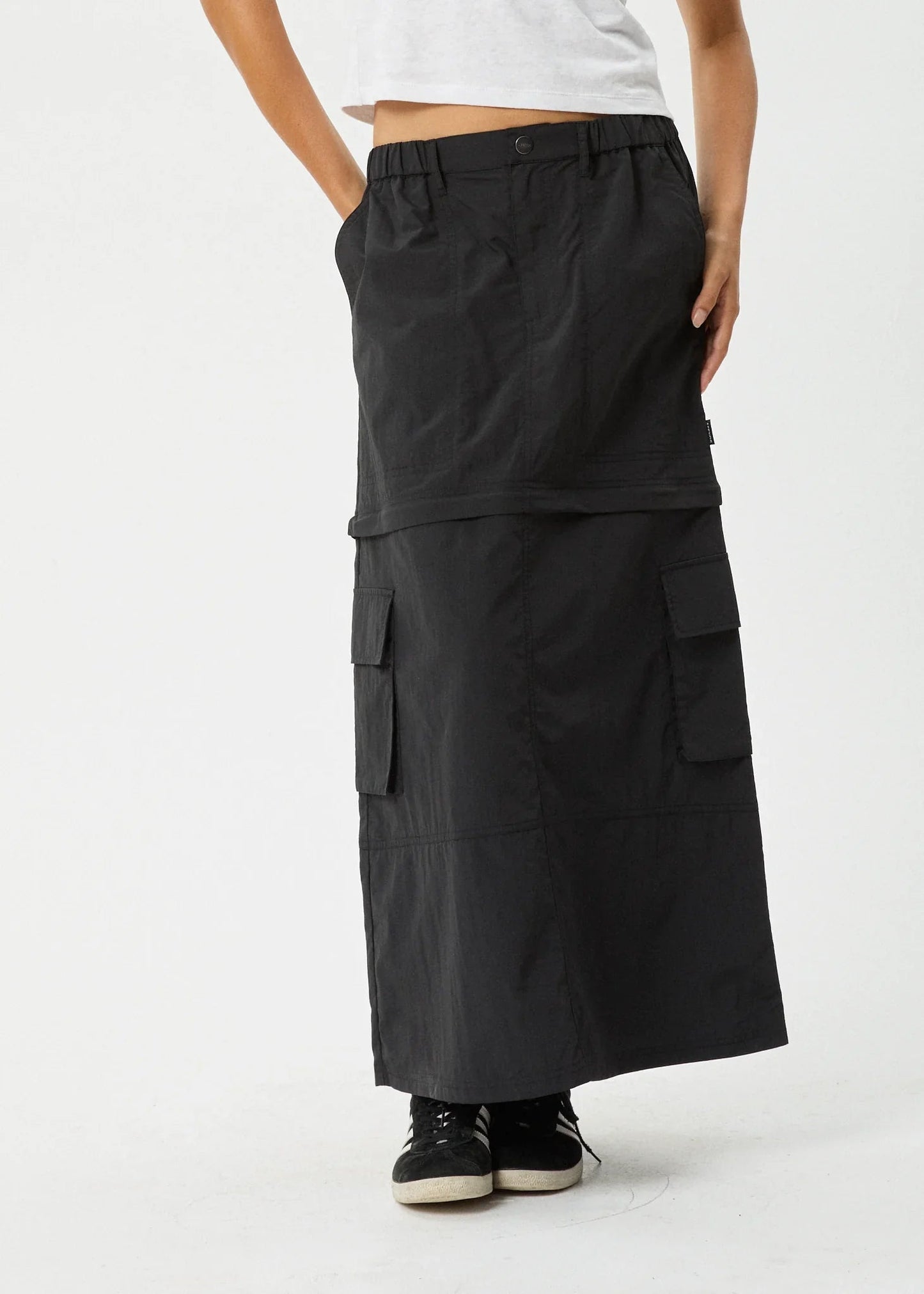 Instinct Recycled Zip Off Maxi Skirt - Afendsw242905 - blk - Black - L