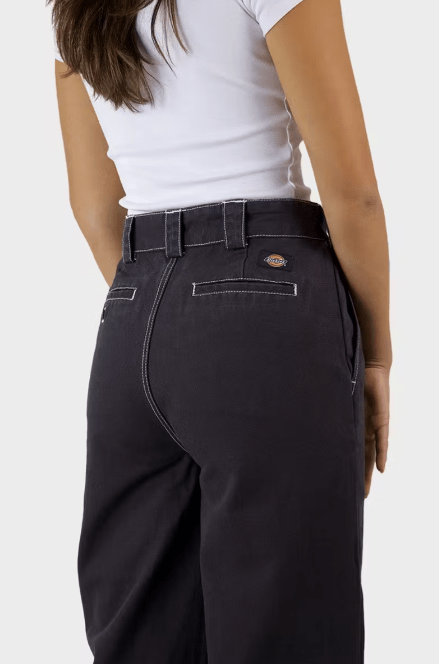 Jasper High Rise Wide Leg Pant - DickiesDW224 - PA03 - Stone Wash Black - 8