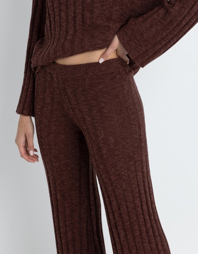 KOKO WIDE LEG KNIT PANT - Rhythm0425W - PA04 - CHOCOLATE - 8