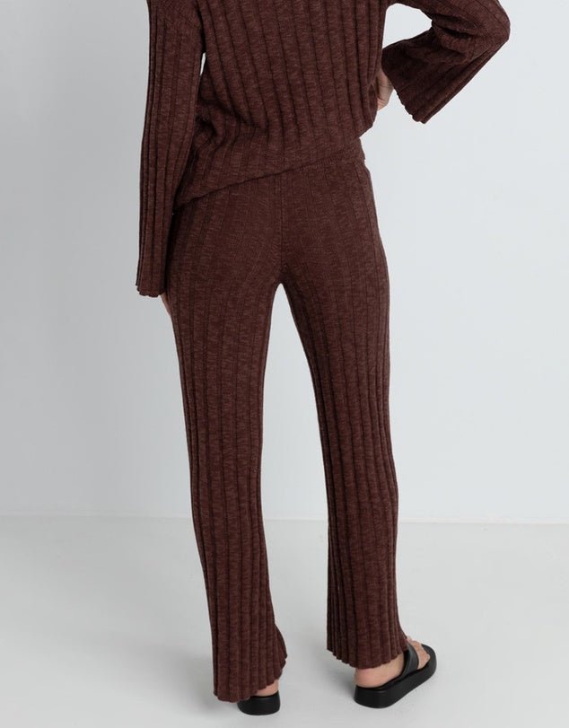 KOKO WIDE LEG KNIT PANT - Rhythm0425W - PA04 - CHOCOLATE - 8