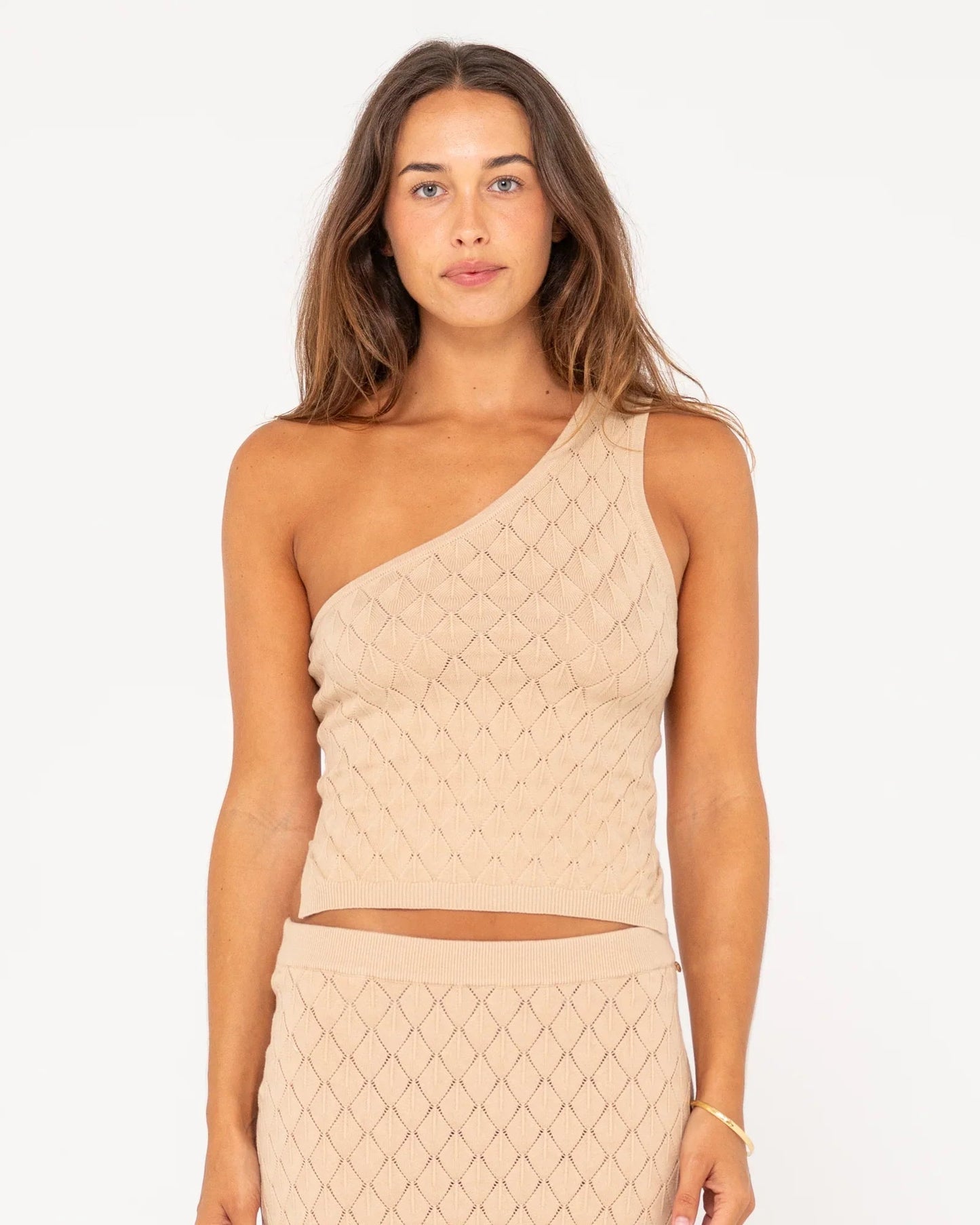 Leo One Shoulder Knit Top - RustyFSL0685 - Oatmeal - 10