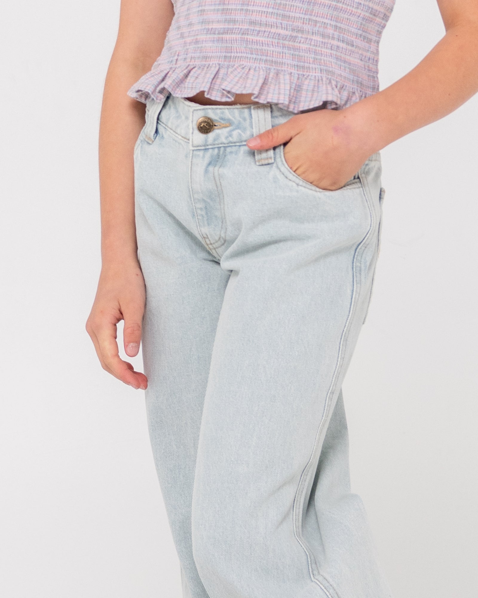 LUCY LOOSE LOW RISE JEAN GIRLS - RustyPAG0033 - SKY BLUE HEATHER - 8