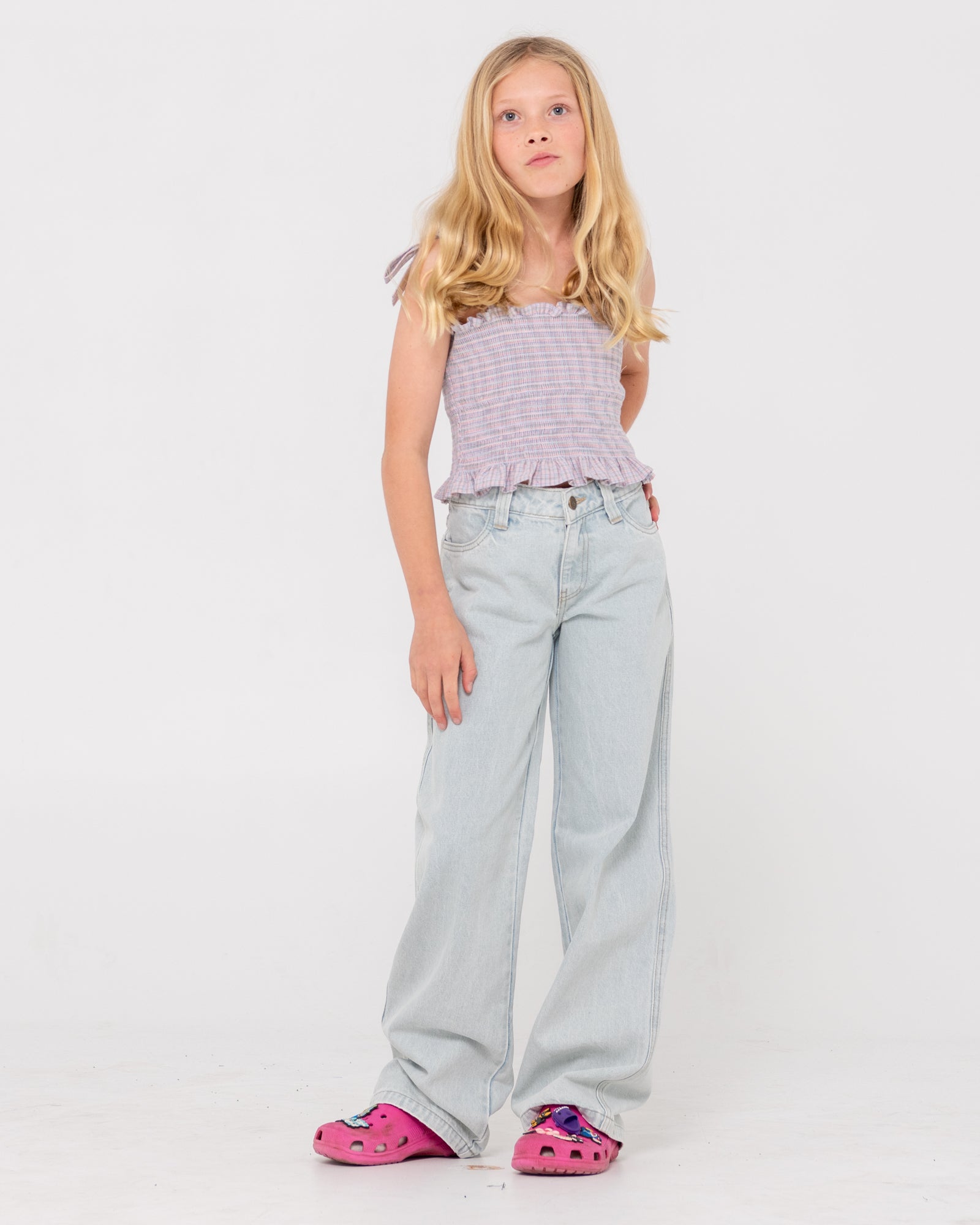 LUCY LOOSE LOW RISE JEAN GIRLS - RustyPAG0033 - SKY BLUE HEATHER - 8