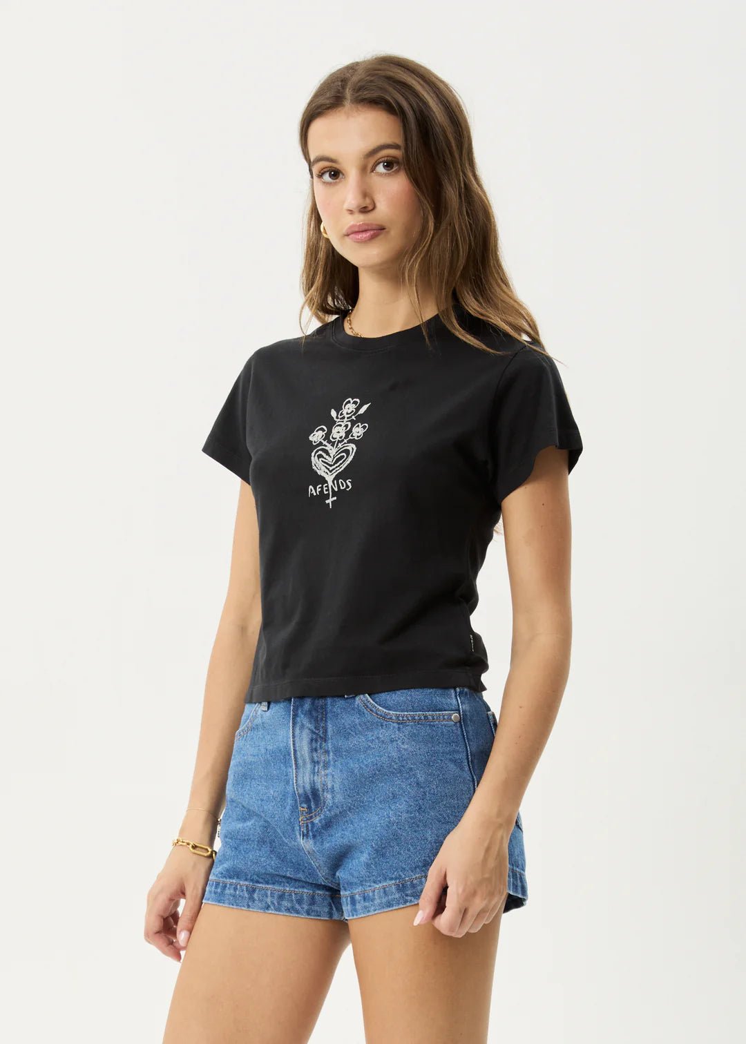 Maisie - Baby Tee - AfendsW253003 - STK - STONE BLACK - XS