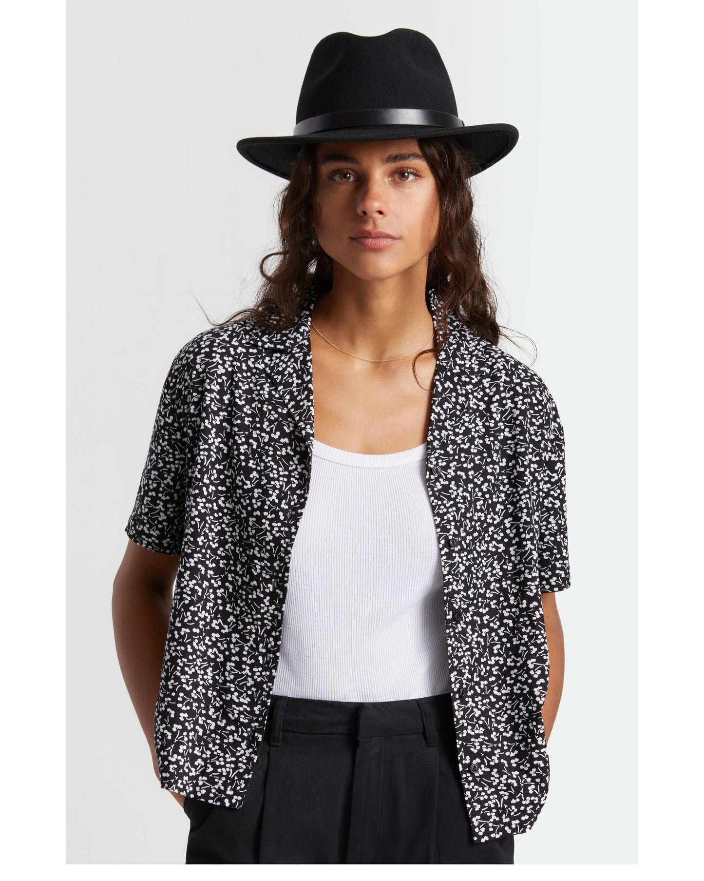 Messer Fedora - Brixton10763 - BLACK/BLACK - L