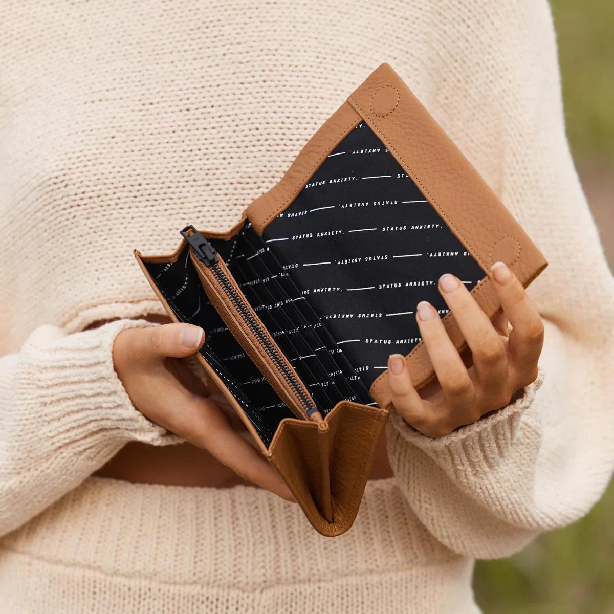 Nevermind Leather Wallet - StatusAnxietySA1825 - Tan - 1SZ