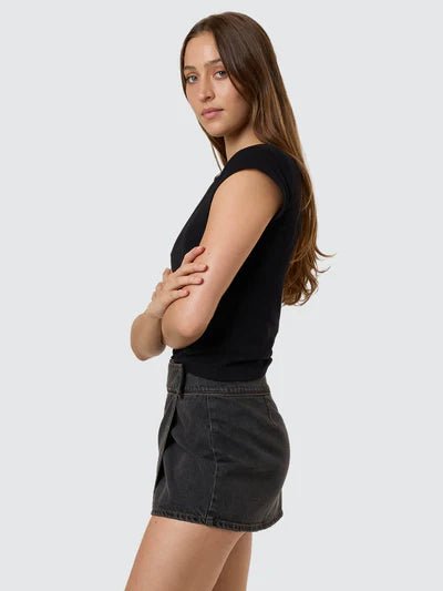 Night Shift Wrap Mini Skirt - Ash Black - ThrillsWTH25 - 301BAS - Ash Black - 8