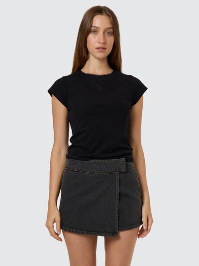 Night Shift Wrap Mini Skirt - Ash Black - ThrillsWTH25 - 301BAS - Ash Black - 8