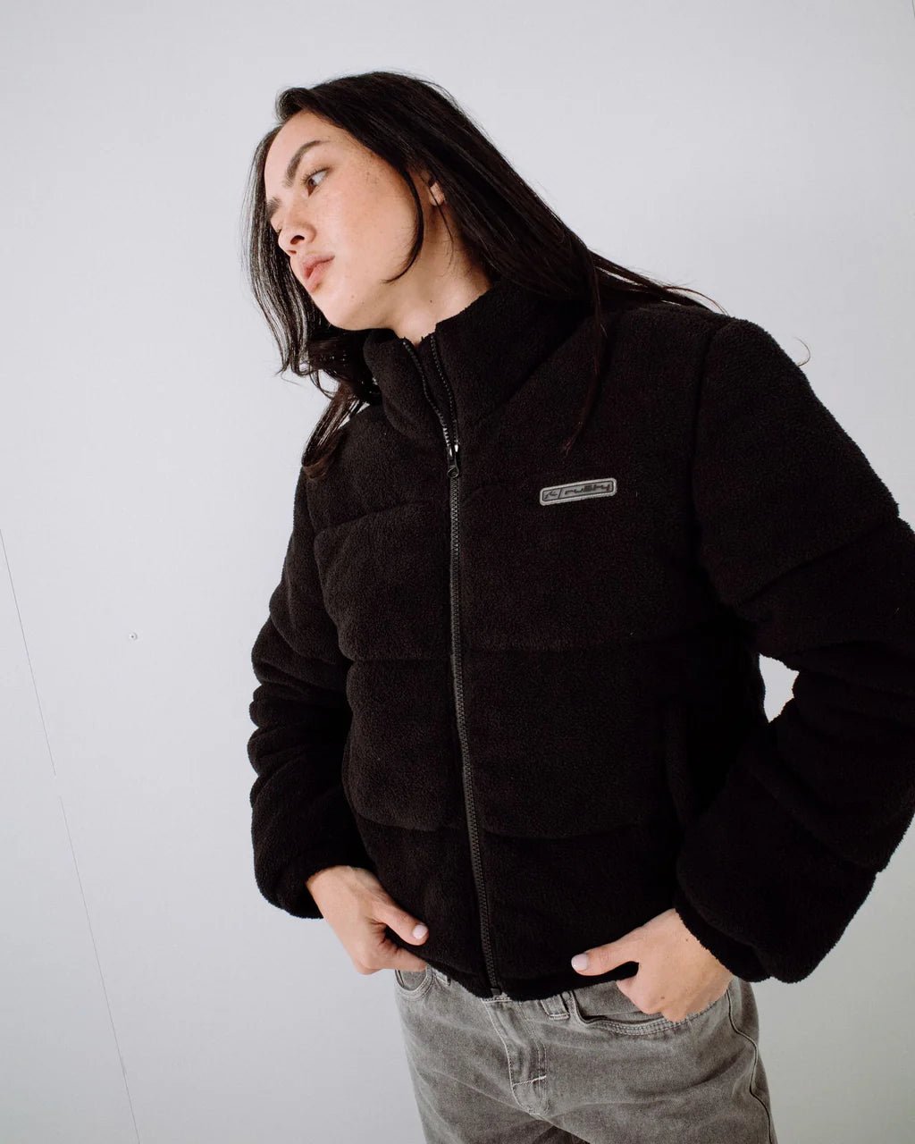 ON AND ON POLAR FLEECE PUFFER JACKET - RustyJKL0508-BLACK-06