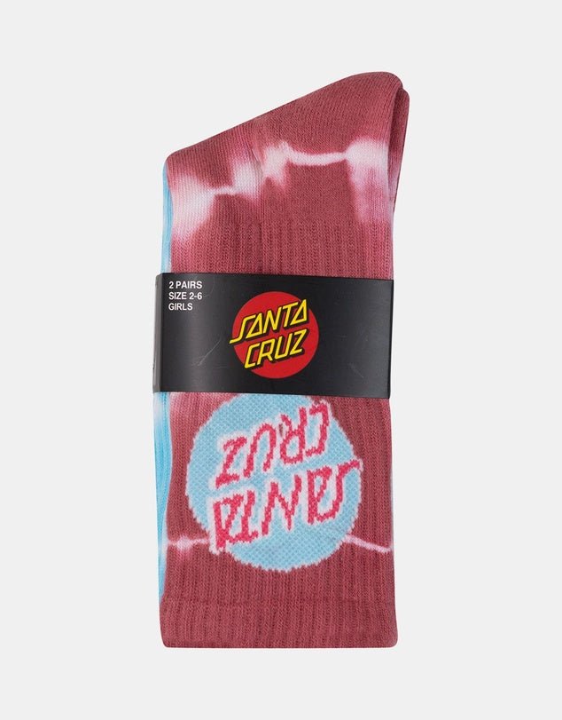 OTHER DOT REDUX CREW SOCK 2 PACK - Santa CruzSG225 - SO01 - AQUA TDYE - ROSE TDYE