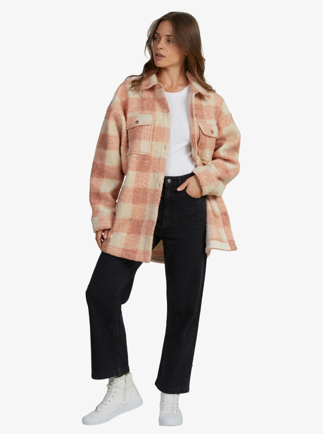 Over And Above - RoxyURJPF03008 - TJB8 - Paradiso Plaid Cafe Creme - L