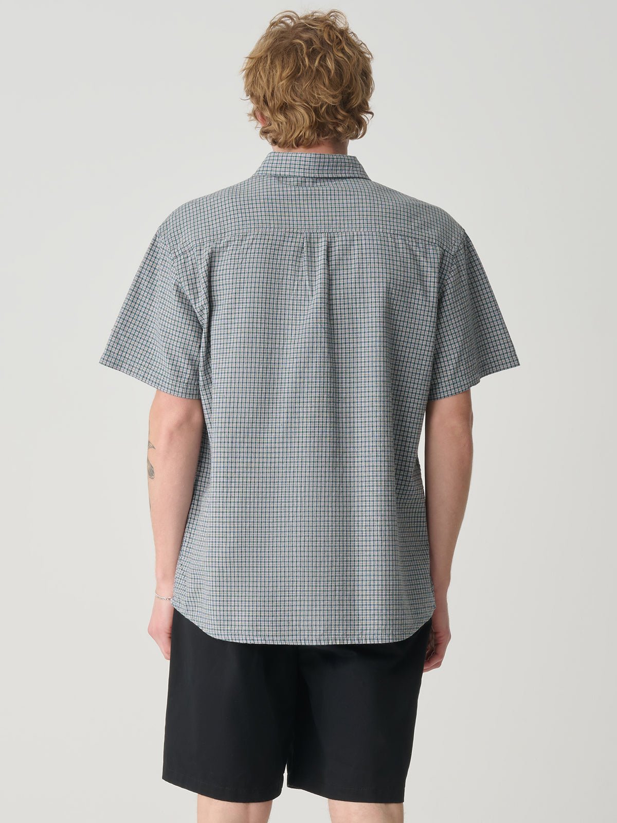 Oxford Classic S/S Shirt - S DoubleSD024S3400 - Pool Blue Check - L