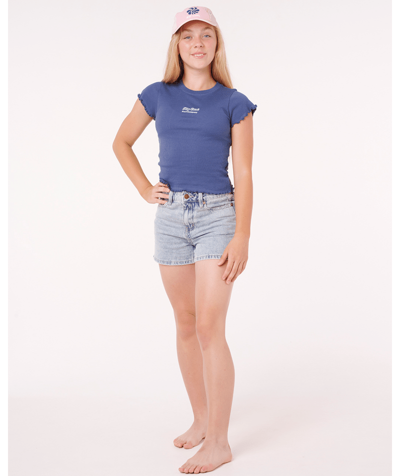 PARADISE CLUB RIB TEE - GIRL - Rip Curl05WGTE - Washed Navy - 8