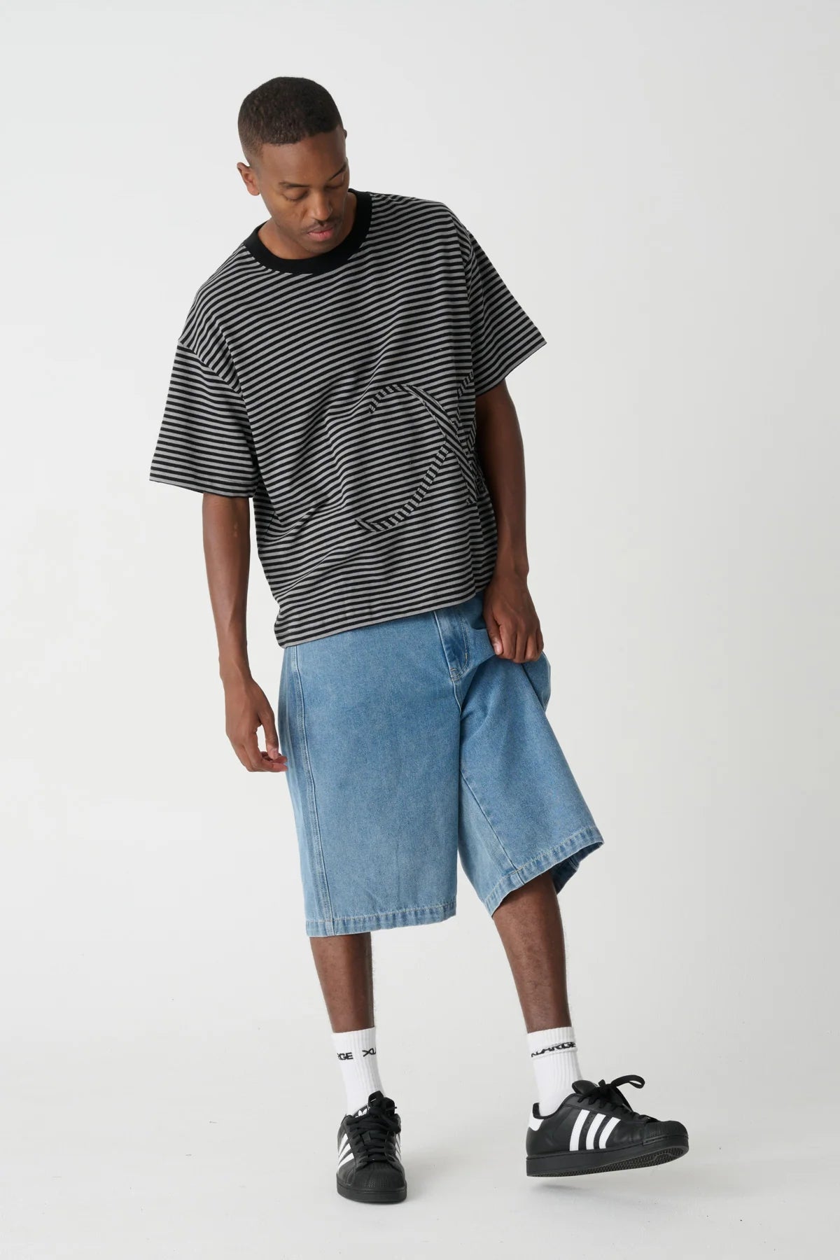 PHANTOM GORILLA FIT TEE -XlargeXL026S2003-GREY STRIPE-XS