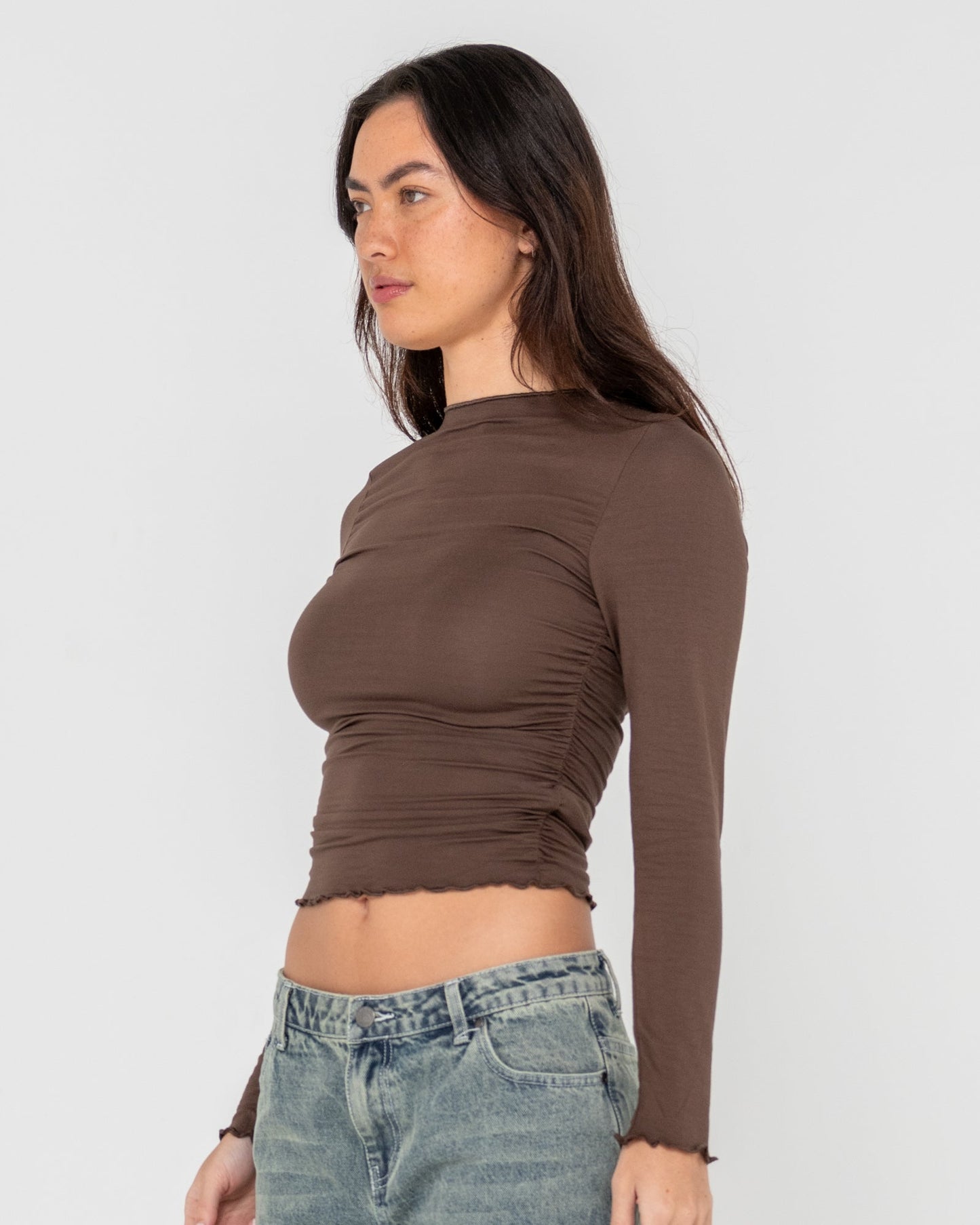 PLAIN JANE RUCHED LONG SLEEVE TOP - RustyFSL0716 - JAVA - 6