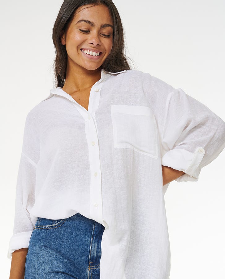 PREMIUM SURF HOLIDAY SHIRT - Rip Curl024WSH - WHITE - XS