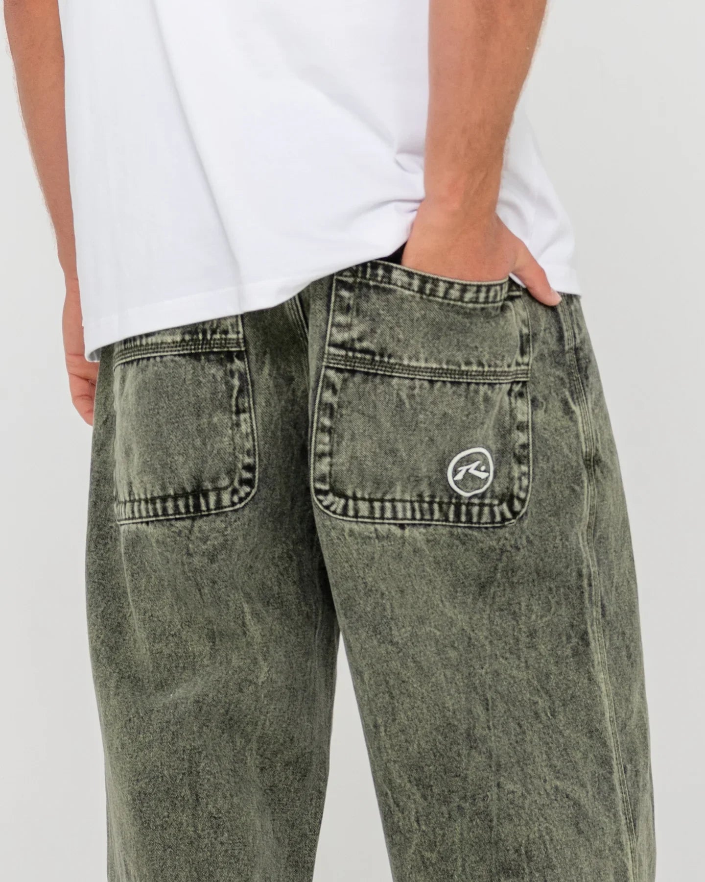 R Dot Baggy Jean - RustyDEM0046 - OGR - Overdyed Green - 30