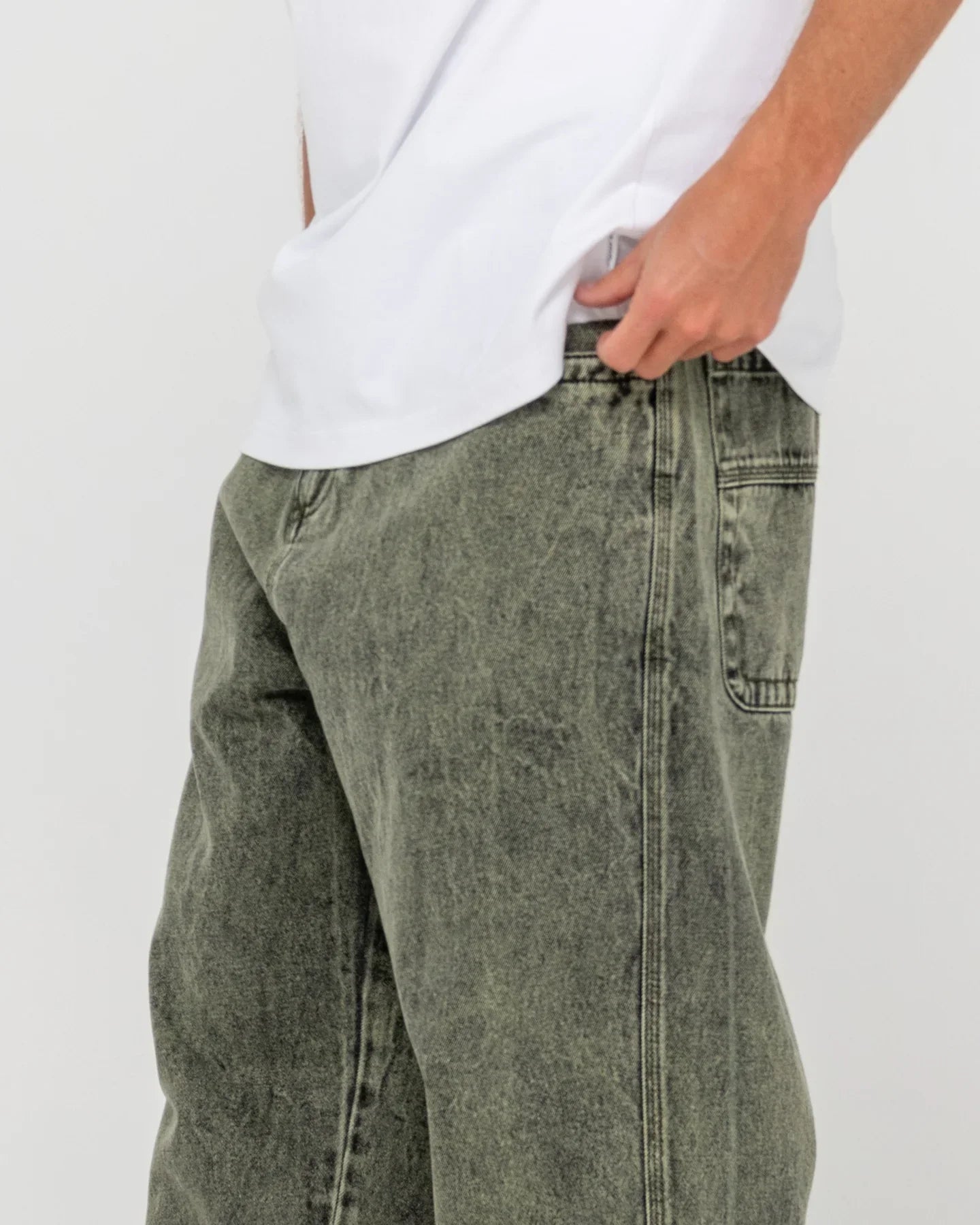 R Dot Baggy Jean - RustyDEM0046 - OGR - Overdyed Green - 30