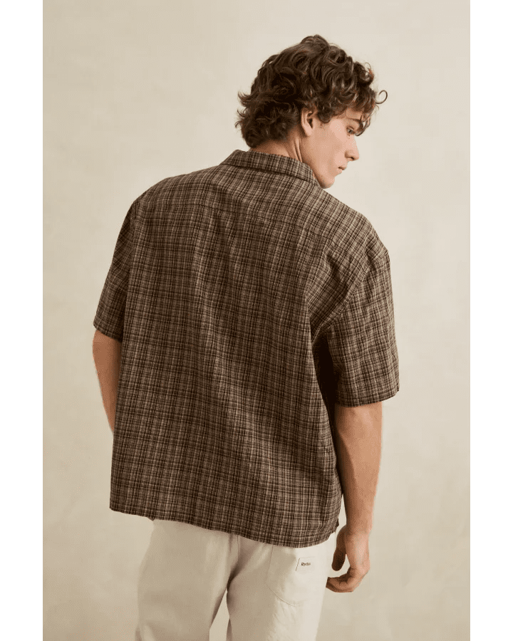 RELAXED BRADY CHECK SS SHIRT -Rhythm0726M-WT05-COFFEE-S