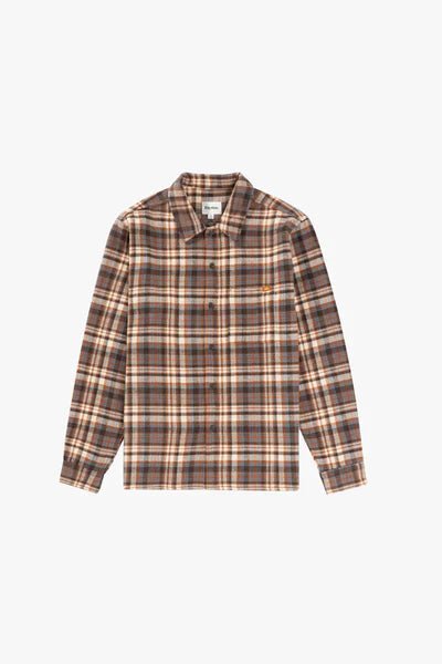 Rhythm Albert Check LS Shirt - Rhythm0125M - WT10 - ALM - Almond - L