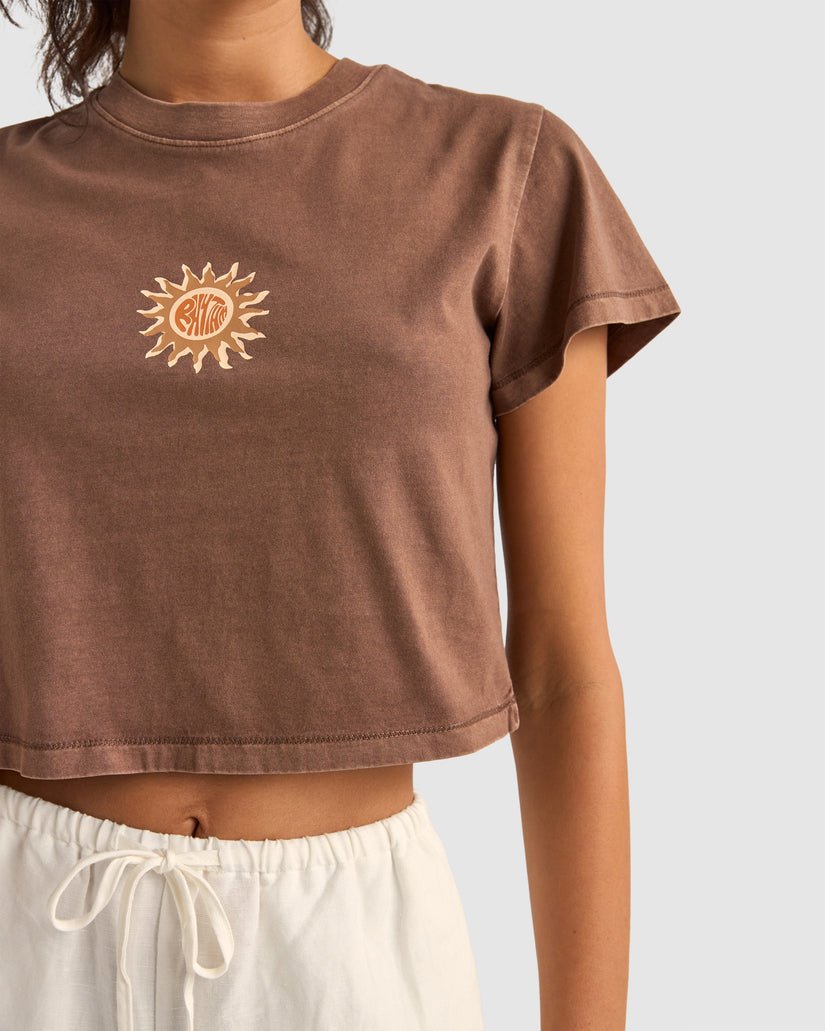 RHYTHM SUN CROP CREW TEE - Rhythm0725W - PT02 - CHOCOLATE - 14