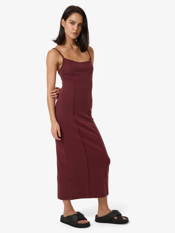 Rib Seam Dress - ThrillsWTS24 - 921H - Dark Cherry - 10