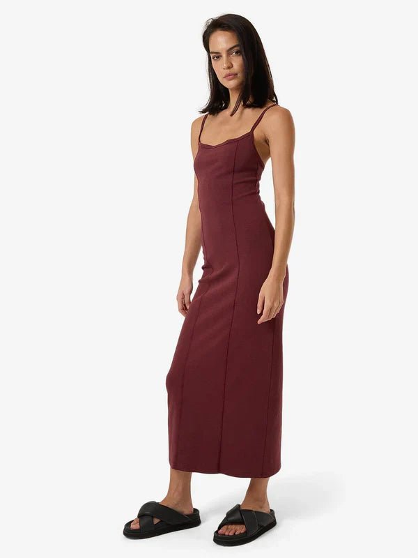 Rib Seam Dress - ThrillsWTS24 - 921H - Dark Cherry - 10