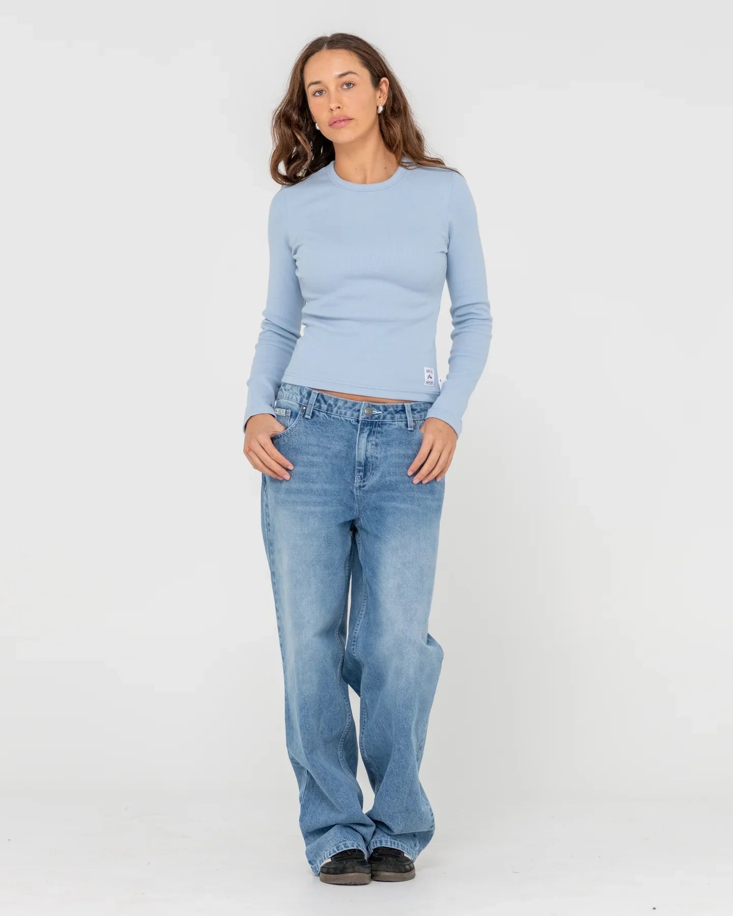 Rusty Essentails Ribbed Long Sleeve Tee - RustyTTL1383 - GCK - Glacier Lake - 8