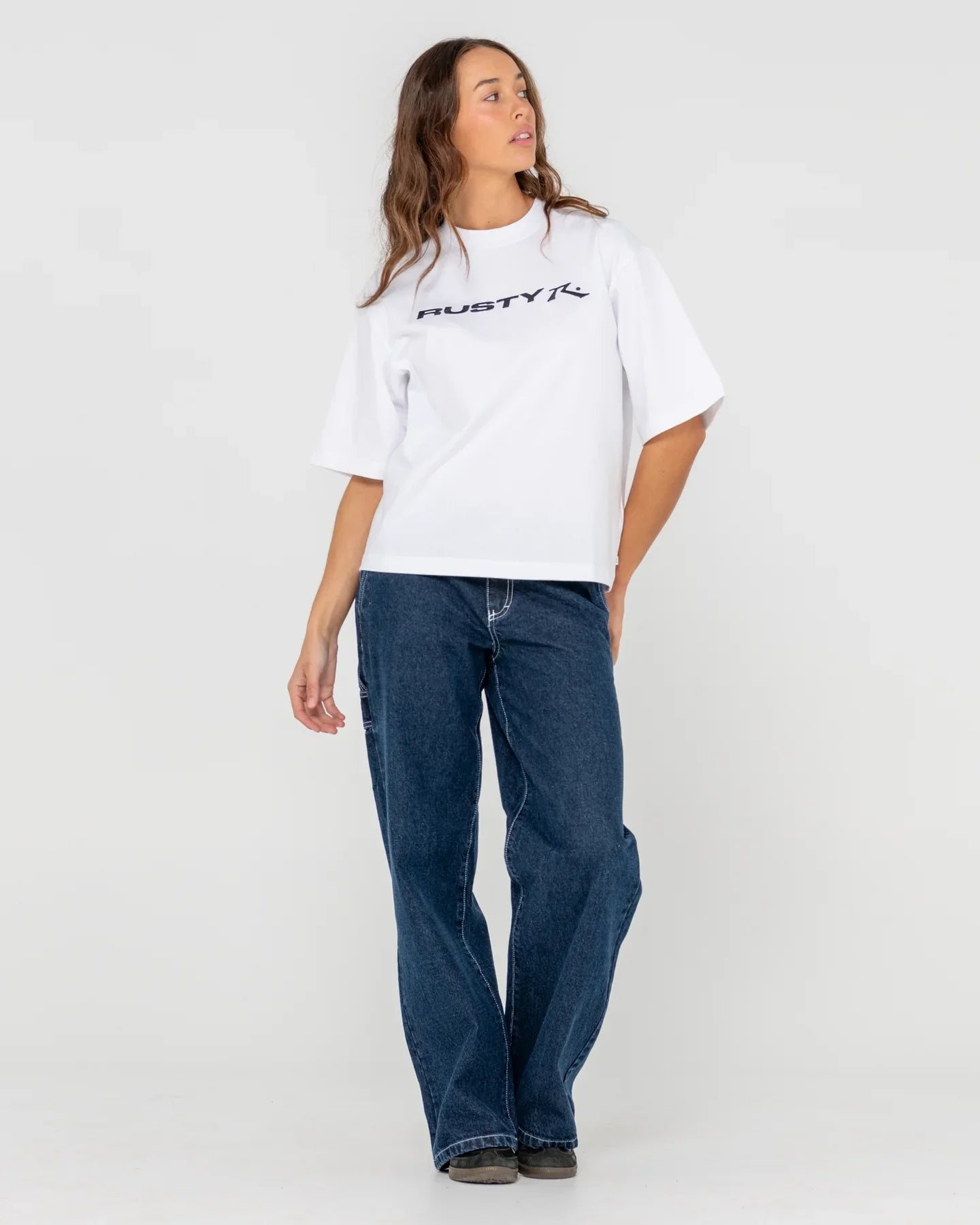 Rusty Essentials Cropped Boxy Tee - RustyTTL1385 - WHT - White - 10