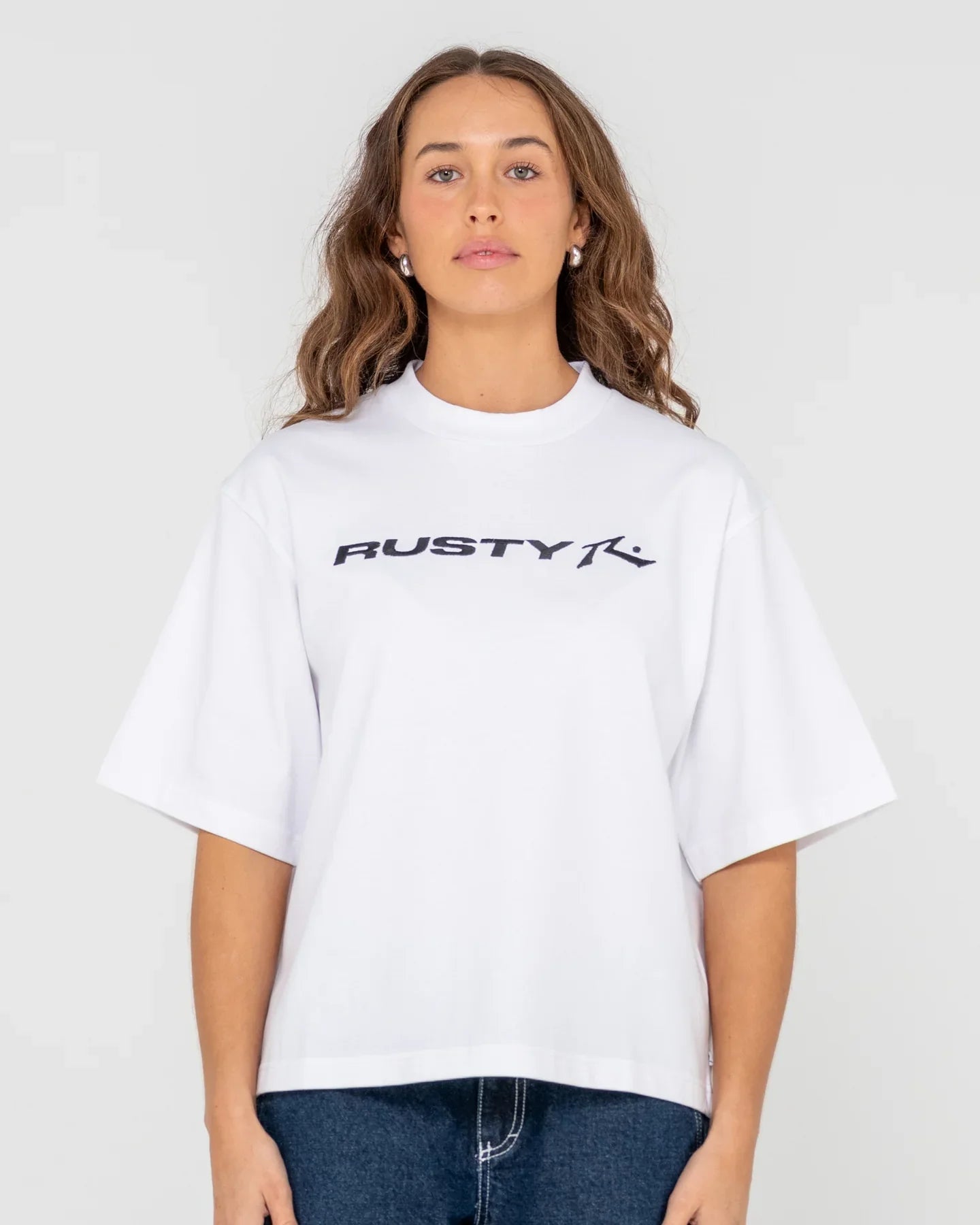 Rusty Essentials Cropped Boxy Tee - RustyTTL1385 - WHT - White - 10