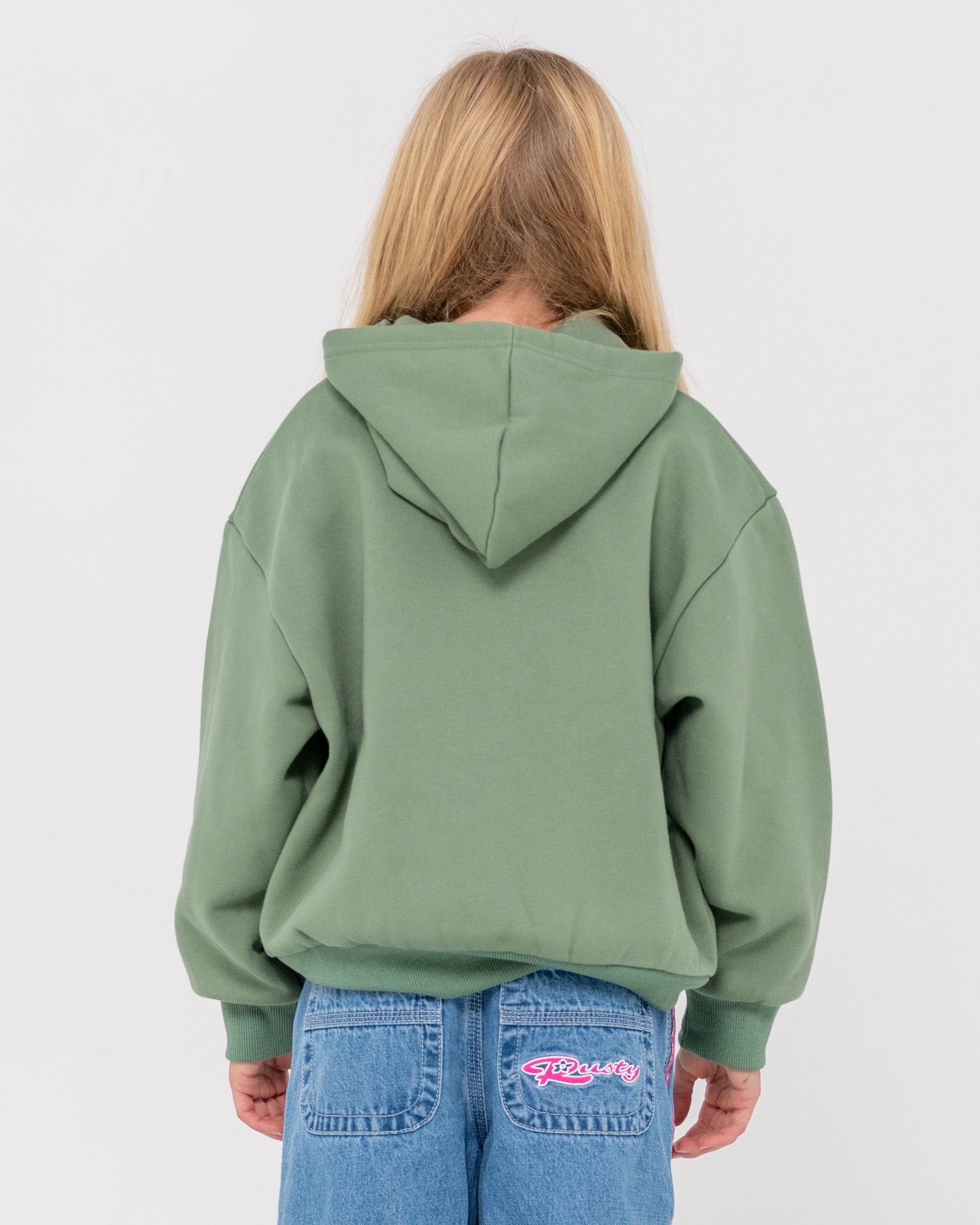 RUSTY ESSENTIALS HOODED FLEECE GIRLS - RustyFTG0033 - SHADOW ARMY - 8