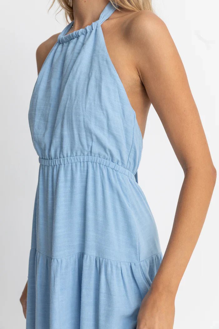 Seacoast Halter Tiered Maxi Dress - Rhythm0724W - DR09 - SKY - Sky - 10