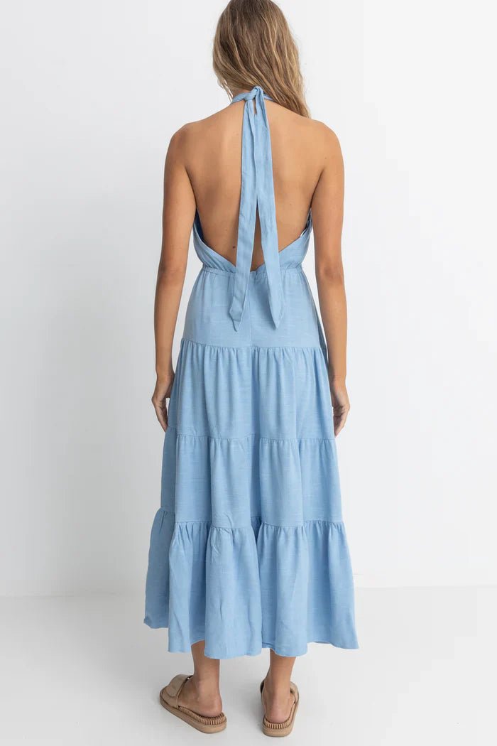 Seacoast Halter Tiered Maxi Dress - Rhythm0724W - DR09 - SKY - Sky - 10