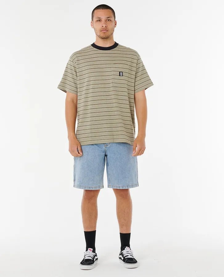 SEARCH STRIPE TEE - Rip Curl0THMTE - KHAKI SAND - S