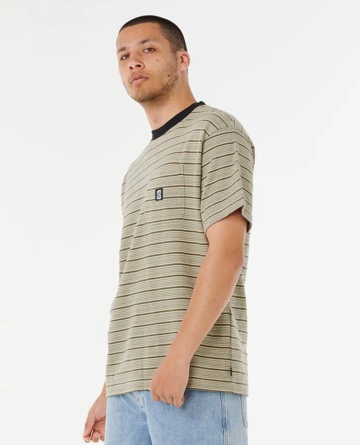 SEARCH STRIPE TEE - Rip Curl0THMTE - KHAKI SAND - S