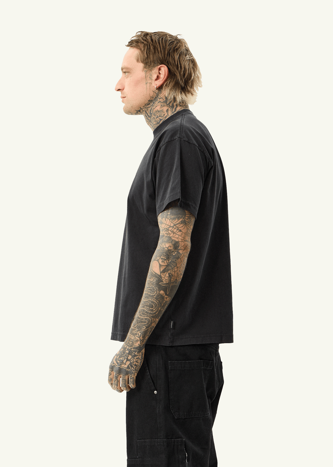 Spinal - Recycled Boxy Tee - AfendsM253009 - STONE BLACK - S