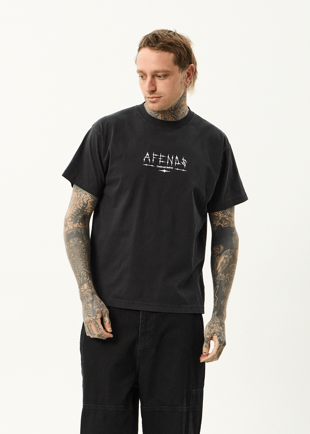 Spinal - Recycled Boxy Tee - AfendsM253009 - STONE BLACK - S