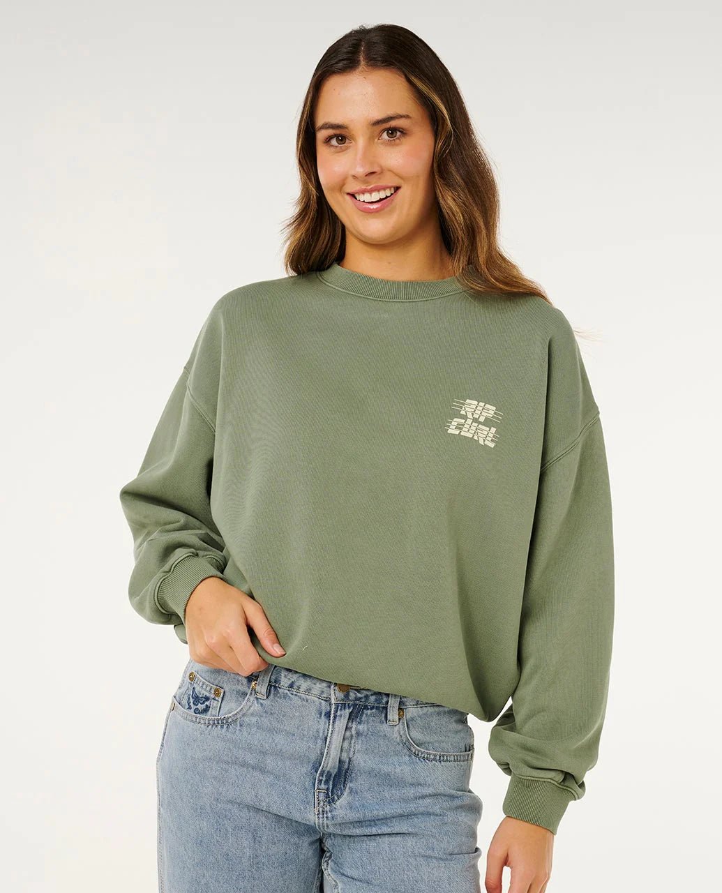 SPORTS DEPT DROP SHOULDER CREW - Rip Curl0BKWFL-WASHED GREEN-2XS