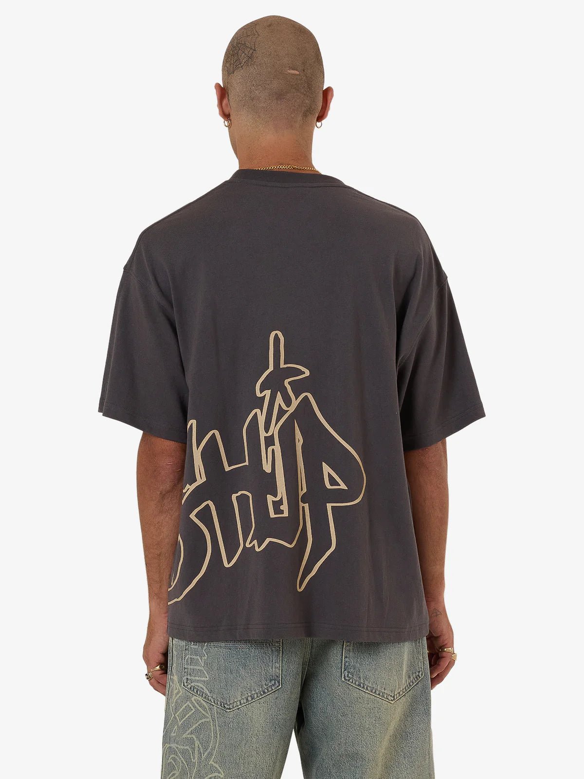 Sprays Oversized Tee - WorshipPH25 - 123BWW - Worn Black - XS
