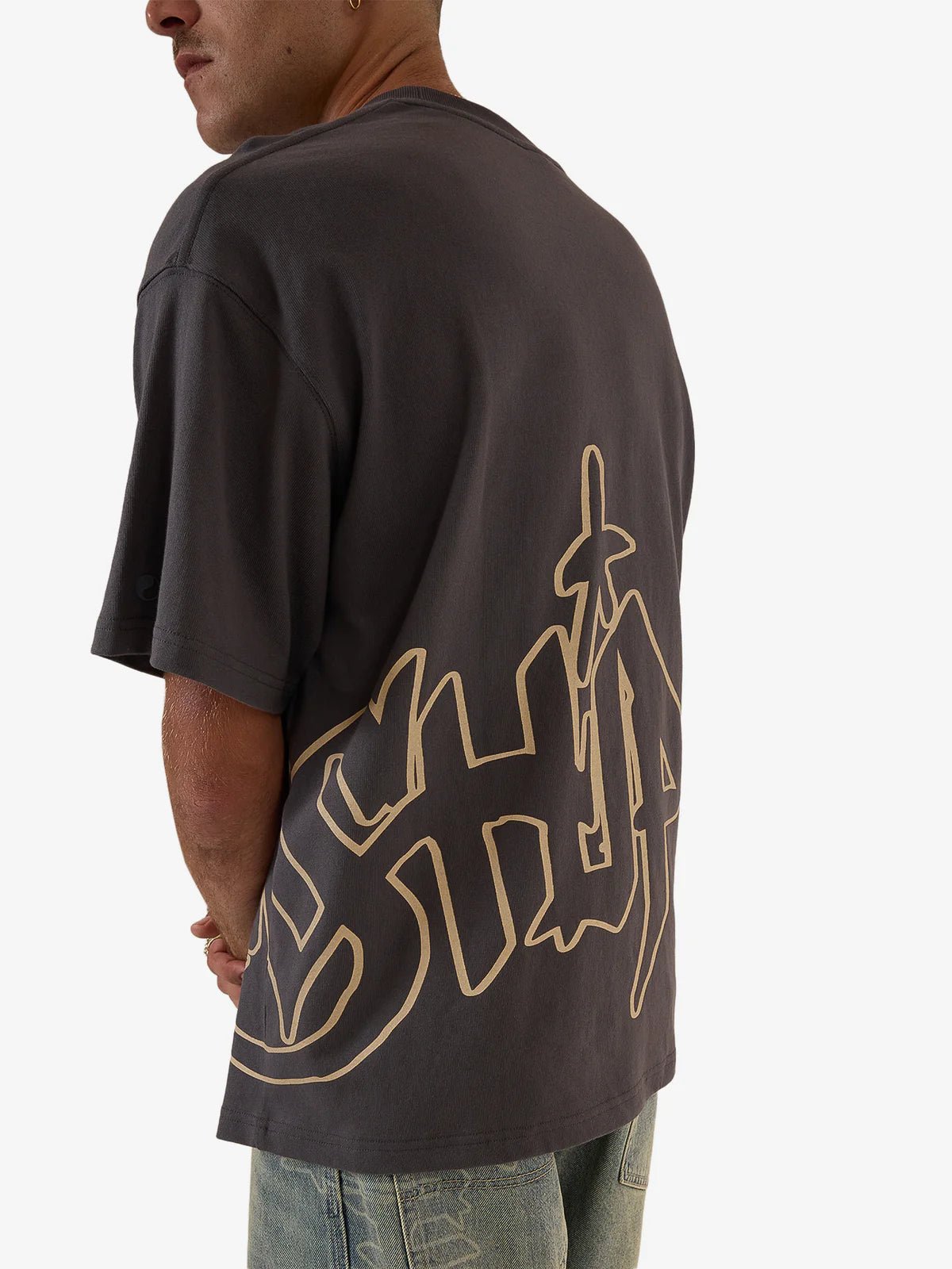 Sprays Oversized Tee - WorshipPH25 - 123BWW - Worn Black - XS