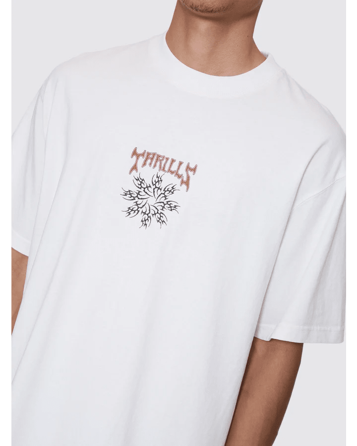 Stagger Box Fit Oversize Cropped Tee - ThrillsTA26-161A-Snow White-S