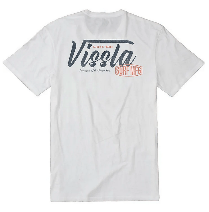 Stamped Organic Blend SS PKT Tee - VisslaM4828ST2 - White - L